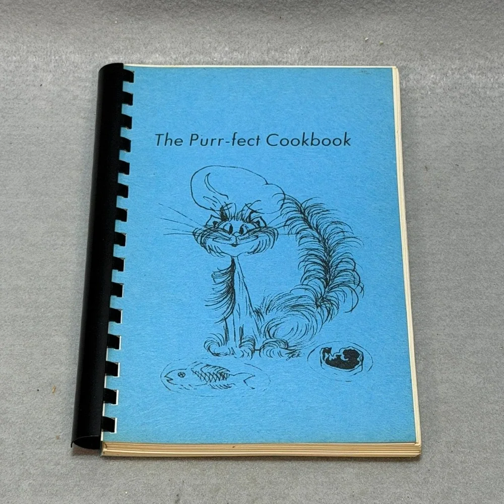 Vintage c. 70s Purr-fect Cookbook Cat Themed Crestwood Kentucky Spay Neuter Fund
